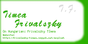 timea frivalszky business card