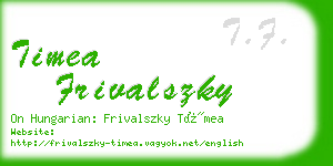 timea frivalszky business card